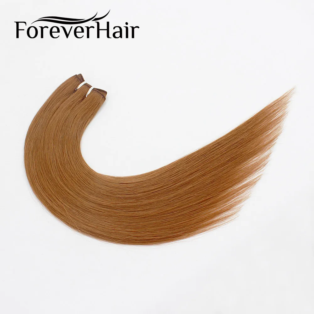 FOREVER HAIR 100 г/шт. 1" 18" 2" Remy человеческие волосы плетение прямые волосы для наращивания прядь платиновый блонд цвет пучок s 100 г/шт - Цвет: #30
