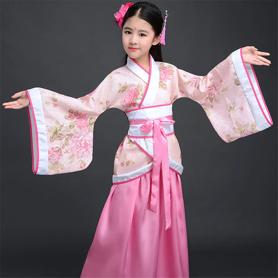 

Child Traditional Chinese Clothing For Girls Hanfu Chinese Dress Minority Dance Kids Costumes Princess Dresses