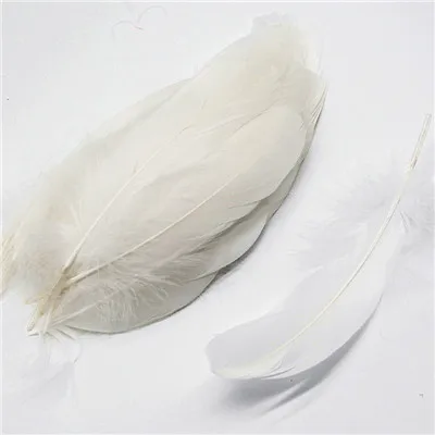 white 50pcs Натуральные белые черные гусиные перья для рукоделия 5-7 дюймов 13-18 см DIY ювелирные перья, перо Свадебные украшения дома 50 шт - Цвет: white 50pcs
