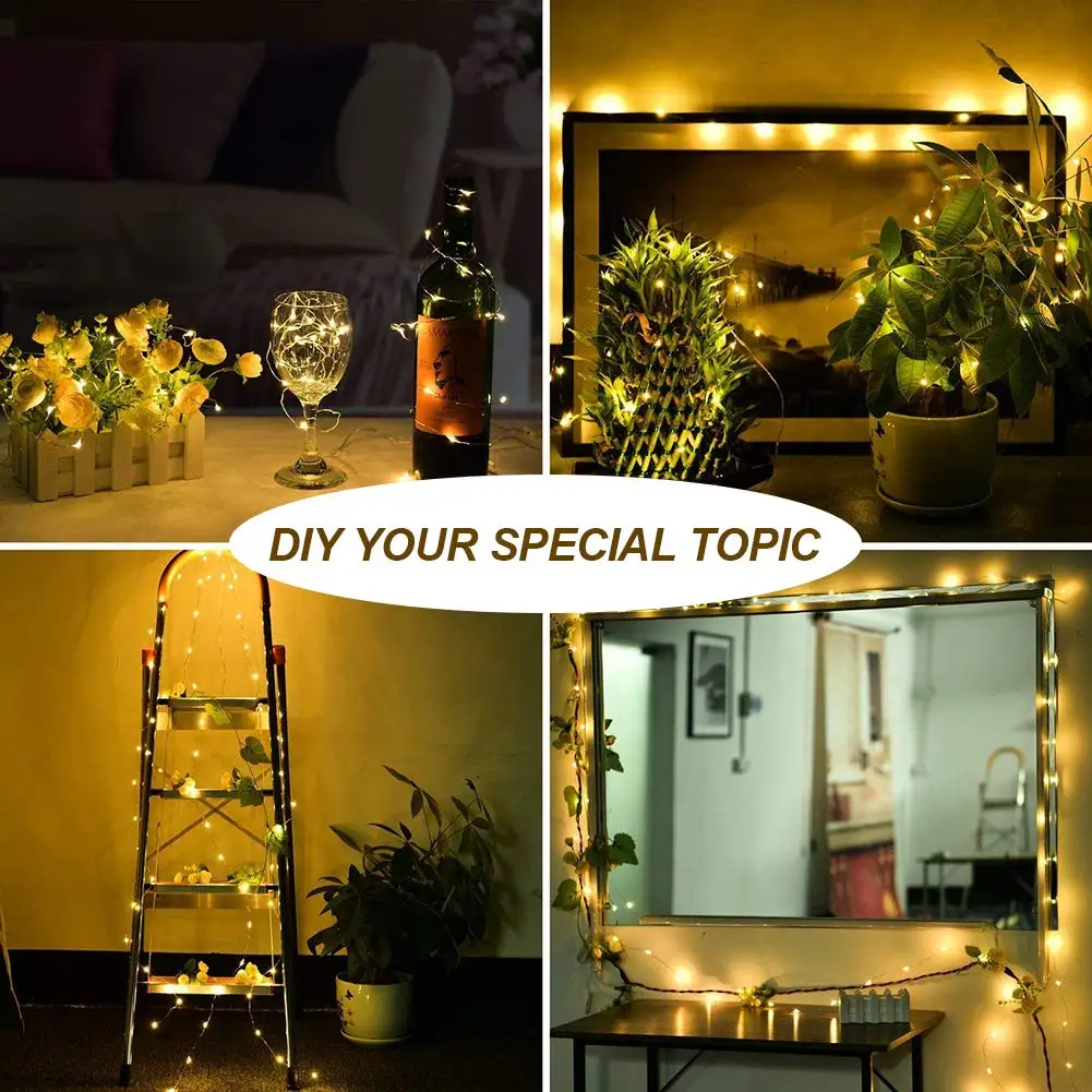 

10 Pack Fairy Lights Battery Operated 2M 20LED String Light Waterproof Copper Wire Lights for DIY Wedding Party Christmas Decor