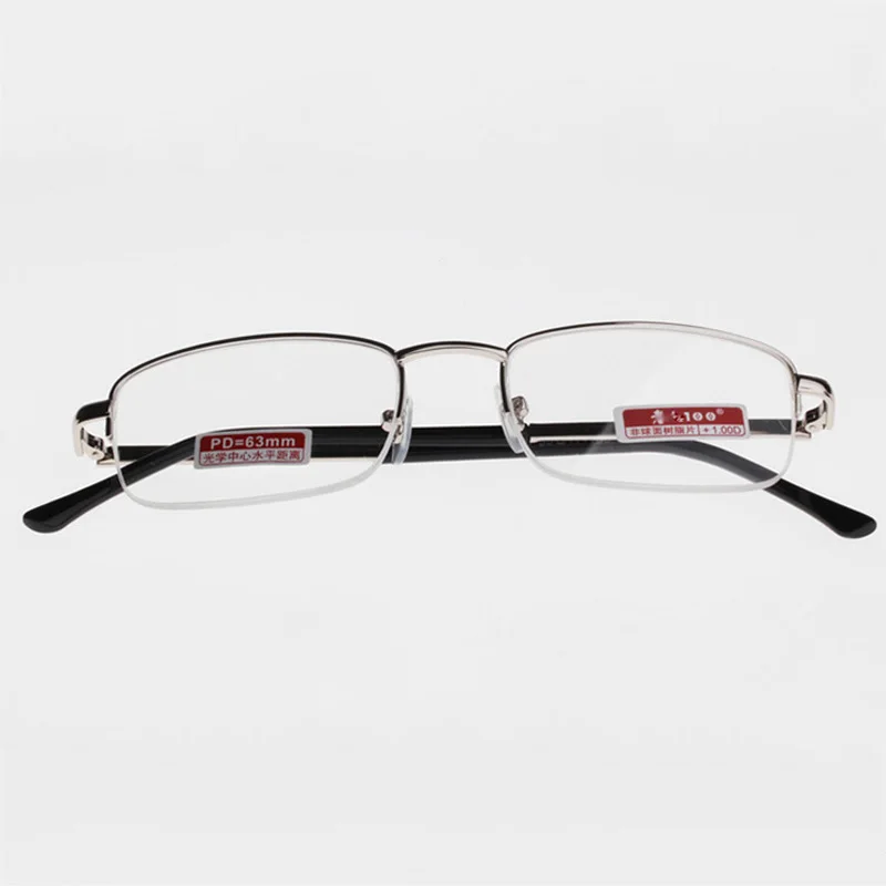 Unisex Men Women Flexible Readers Crysta Half Frame Eyeglasses Spectacles Reading Glasses Metal High Quality 1.00-4.00