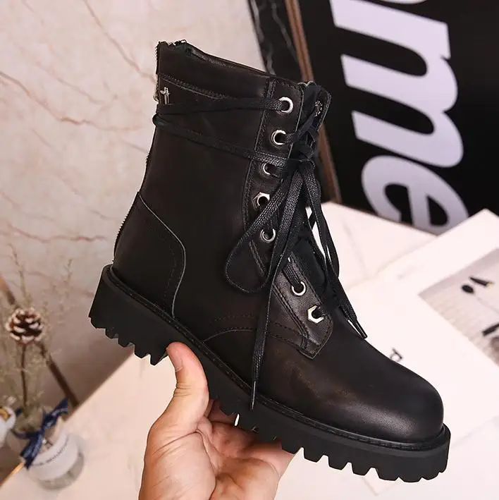 Botas Mujer осенние носки Армейские сапоги Для женщин кожаный бурдюк Feminina дамские