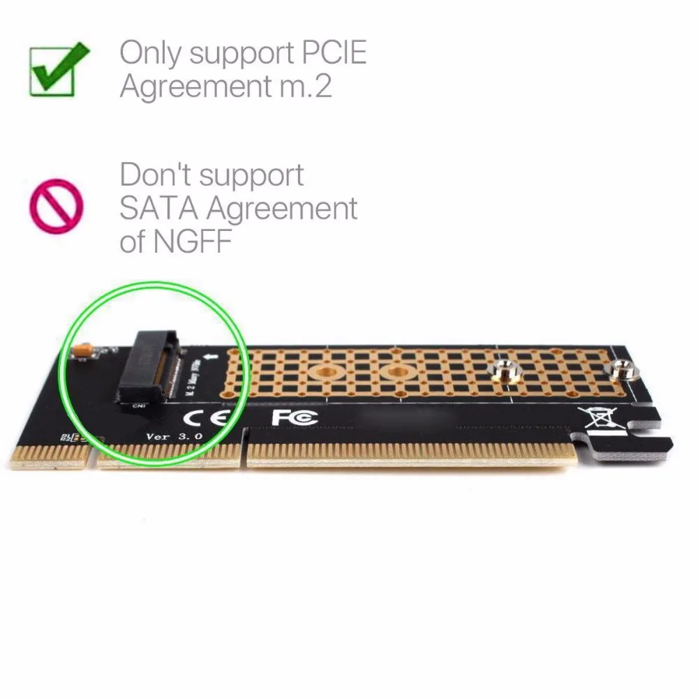 Pro M.2 NVMe SSD NGFF к PCIE 3 0 X16 X4 адаптер M ключ интерфейсная карта полная скорость для Windows