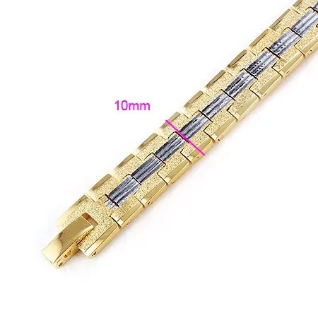 Ювелирные изделия Two tone широкий 18 К желтое золото заполнено браслет золотой