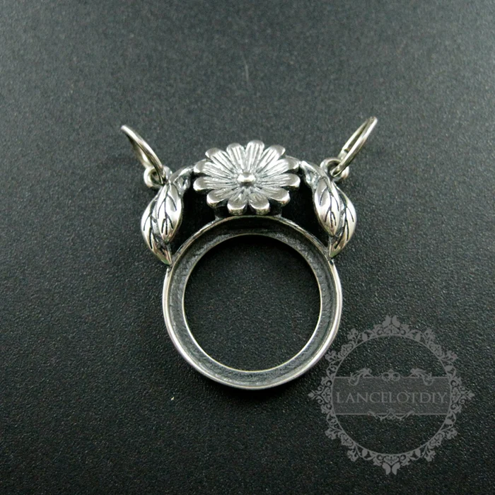 16 мм размер оправы Круглый винтажный старинный стиль твердый серебряный с