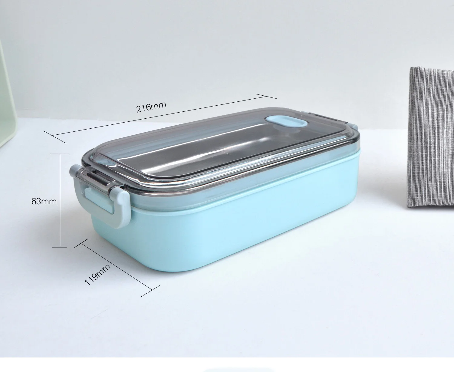 800ml Stainless Steel Lunch Box Portable Leakproof Food Container Office Bento Box