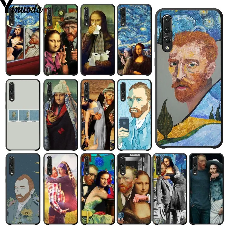 Забавный чехол Yinuoda Van Gogh Mona Lisa для телефона Huawei P20Lite P10 Plus Mate10Lite Mate20 P20 Pro Honor10