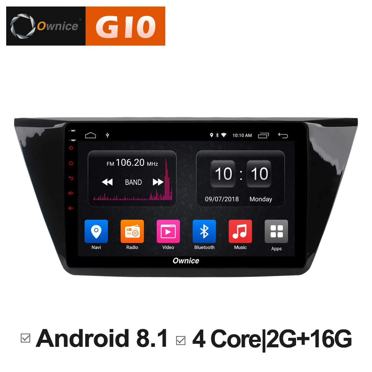 S1910E-CB Ownice C500+ G10 10," Octa 8 ядро для VW Touran android 8,1 автомобильный DVD Navi Радио плеер gps 2 Гб Оперативная память Поддержка 4G SIM DAB+ Система контроля давления в шинах - Цвет: S1910E-CB