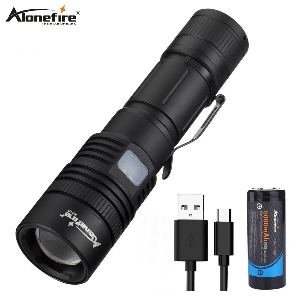 Alonefire H010 Powerful Flashlight 40000LM xhp50.2 usb charging Zoom led torch 18650/26650 Battery Rechargeable hunting light