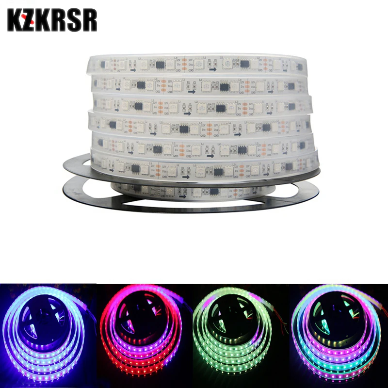 KZKRSR 5 м/рулон 16.5ft DC12V WS2811 2811 IC 30/60 светодиодов/m 5050 SMD RGB Светодиодная лента