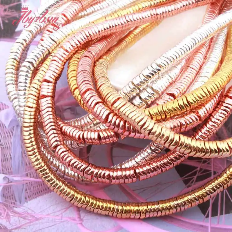 Бусины Из Натурального Гематита и гофрированного золота 1x4 мм | Украшения