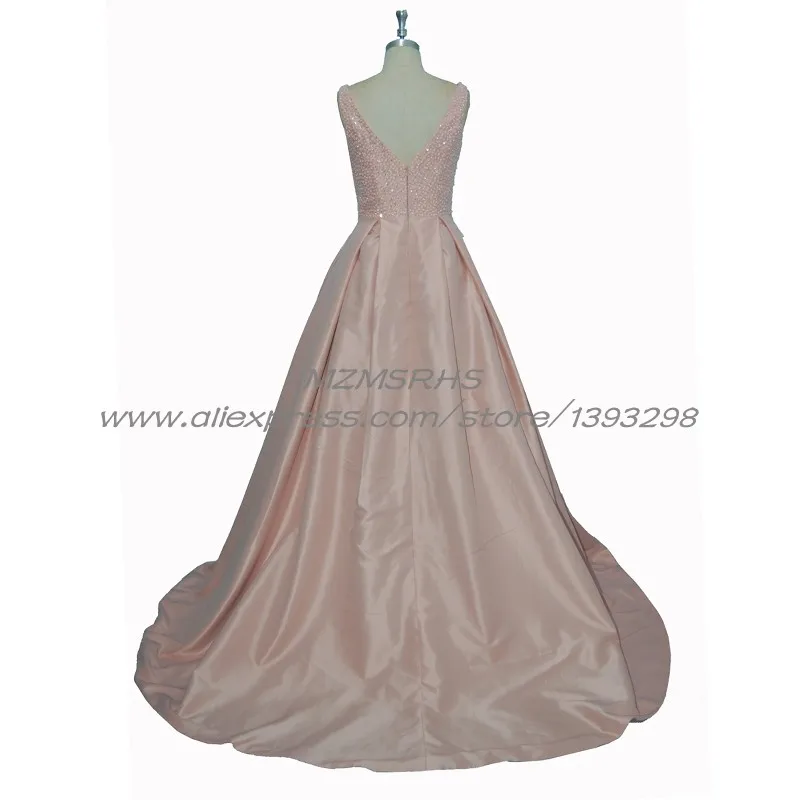 Блестящее бальное платье с бусинами и V образным вырезом для выпускного вечера 2017