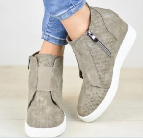 Женская обувь на молнии XEK увеличивающая рост высоком каблуке zapatos mujer ZLL366|Женские