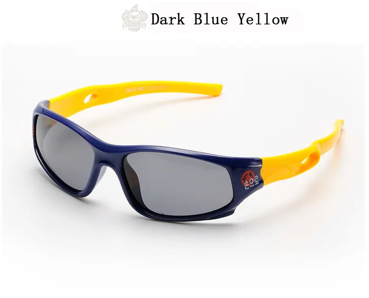 dark blue yellow Милый ребенок поляризованные солнцезащитные очки детские спортивные штаны для мальчиков и девочек очки TR90 поляризованные солнцезащитные очки Оттенки Детские oculos WBL - Цвет линз: dark blue yellow