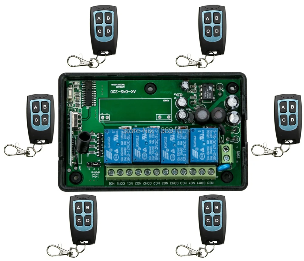 Беспроводная радиосистема дистанционного управления AC 85 в 110 В 220 В 250 В 4 канала радиочастотный беспроводной выключатель освещения 315 МГц/433 МГц приемник передатчик