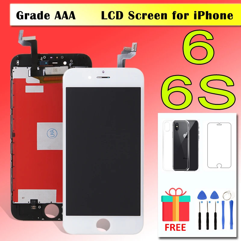 

Класс AAA экран для iPhone 6 6S ЖК-дисплей для iPhone6S 6GS сенсорный дигитайзер Замена 3D сенсорный экран без битых пикселей 4,7 "ЖК