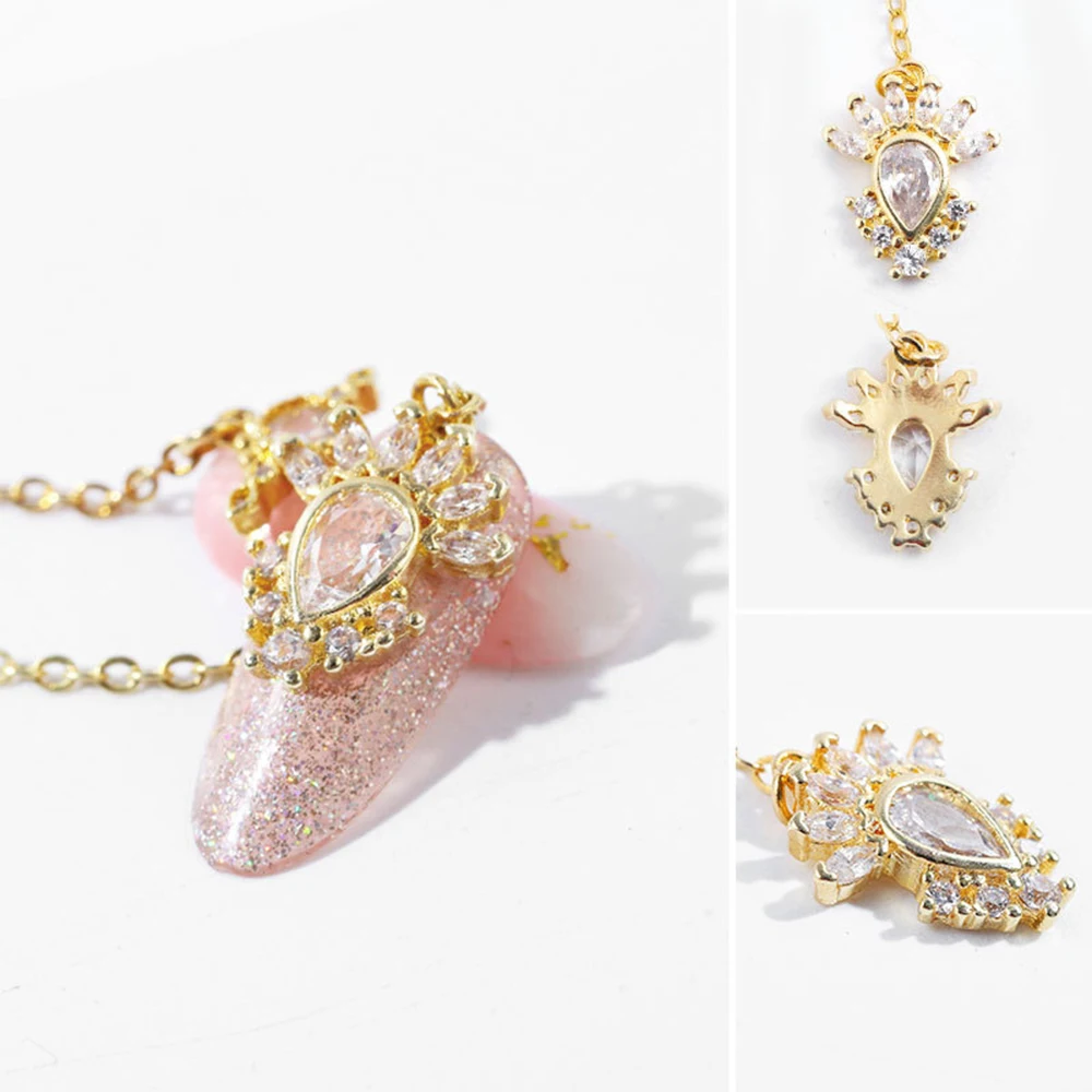 5 шт./компл. роскошные циркониевые Стразы для ногтей 3D сплав цепочки цветок дерево