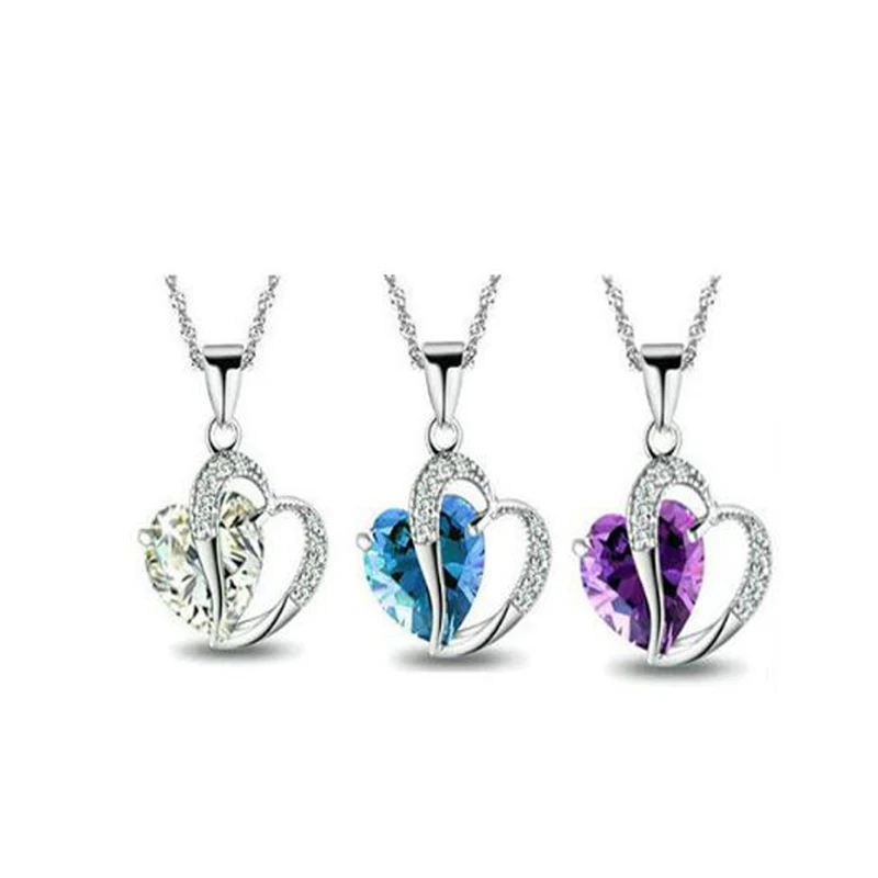 Кристалл алмаза женские ожерелье Короткие персик кулон сердце|pendant woman|pendant