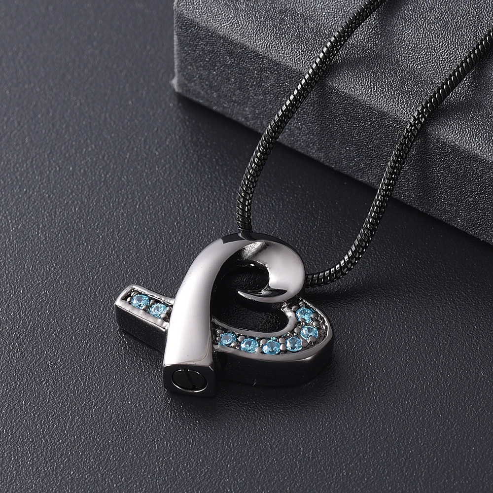 

Crystals Inaly Heart Urn Pendant Stainless Steel Memorial Urn Jewelry Keepsake Cremation Necklace for Women