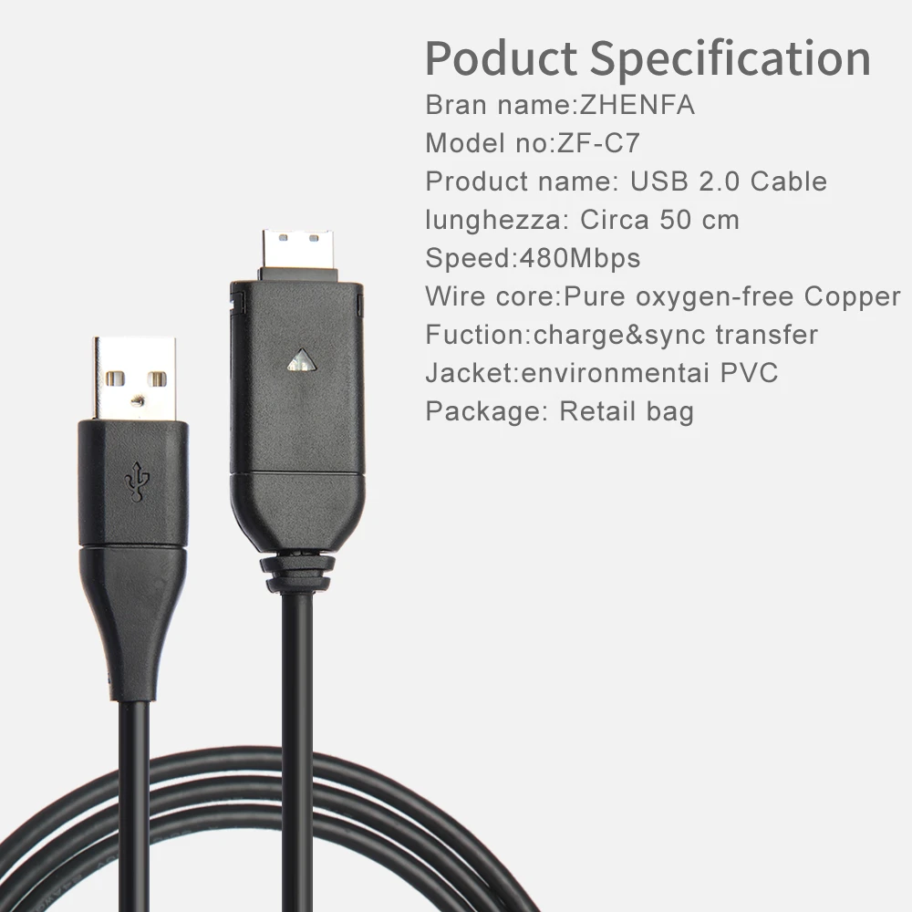 Zhenfa для Samsung Камера кабель USB + зарядное устройство SUC C3 suc c5 C7 wb700 ES60 es65 EX1 i8 i80 i100 PL150