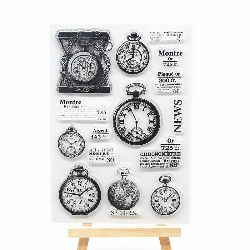Pocket watch Scrapbook DIY photo cards account rubber stamp clear transparent | Дом и сад