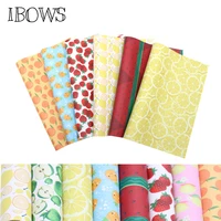 ibows 2230cm snythetic leather fabric friuts printed faux leather vinyl fabric for diy hair bow bags crafts handmade material