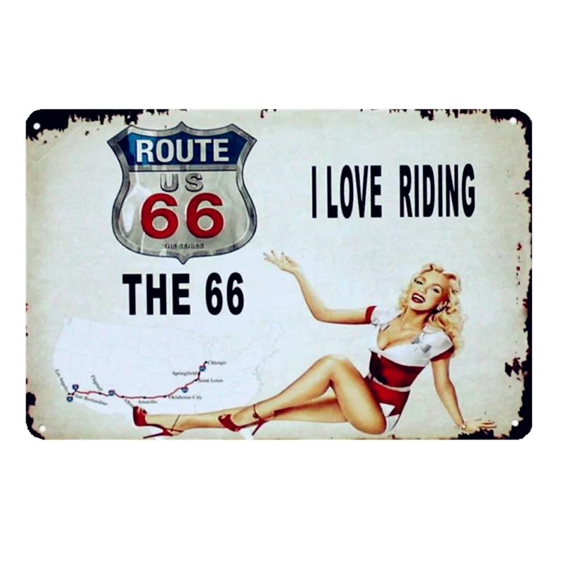 Классический американский Route US 66 металлические жестяные знаки мать плакат с