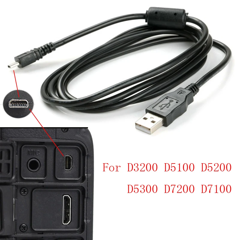 Kabel danych USB kamera dane zdjęcia synchronizacja wideo kable transferowe 8pin 150cm dla Nikon Olympus Pentax Sony Panasonic Sanyo
