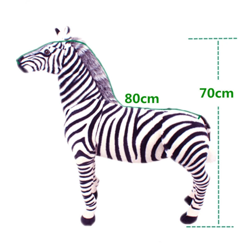 Dorimytrader Lovely Simulation Animal Zebra Plush Toy Большая игрушечная спортивная кукла для детей