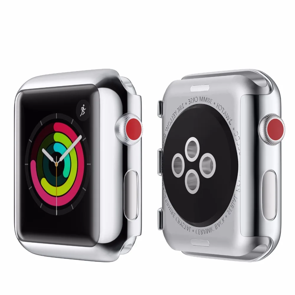 Чехол из поликарбоната для Apple Watch 5, 4, 3, защитный чехол для экрана 42 мм, 44 мм, 38 мм, 40 мм, ударопрочный защитный чехол
