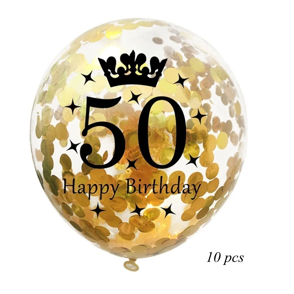 Gold 50th 1 компл. Черное золото серии украшения стола одноразовые столовые приборы Позолоченные бумажные соломинки/чашки/тарелки на день рождения свадебные принадлежности - Цвет: Gold 50th