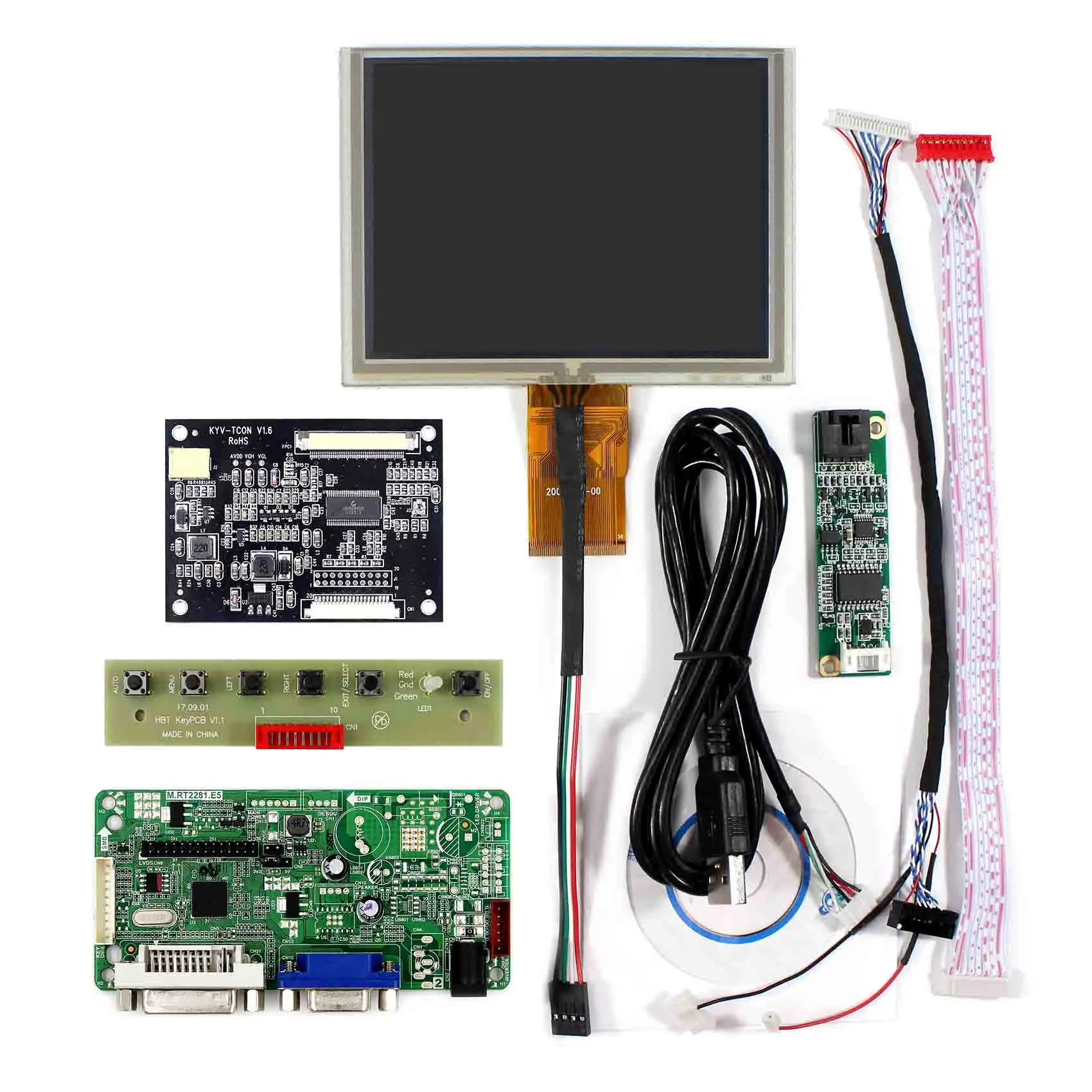 DVI VGA LCD Controller Board With 5inch 640x480 ZJ050NA-08C Touch Screen | Электроника