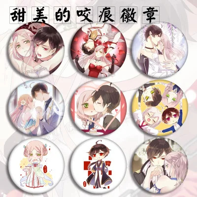 12 видов сладких следов укуса фигурка модель брошь заколки круглый значок жести