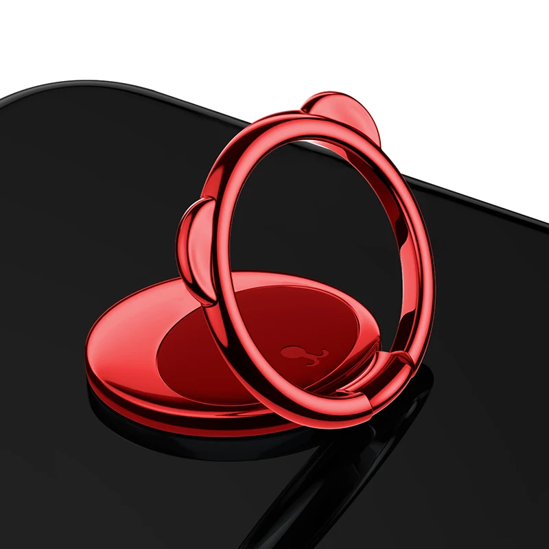 Baseus металлическое кольцо-держатель для iPhone, samsung, Xiaomi, кольцо-подставка для мобильного телефона, магнитный автомобильный держатель для телефона - Цвет: Red