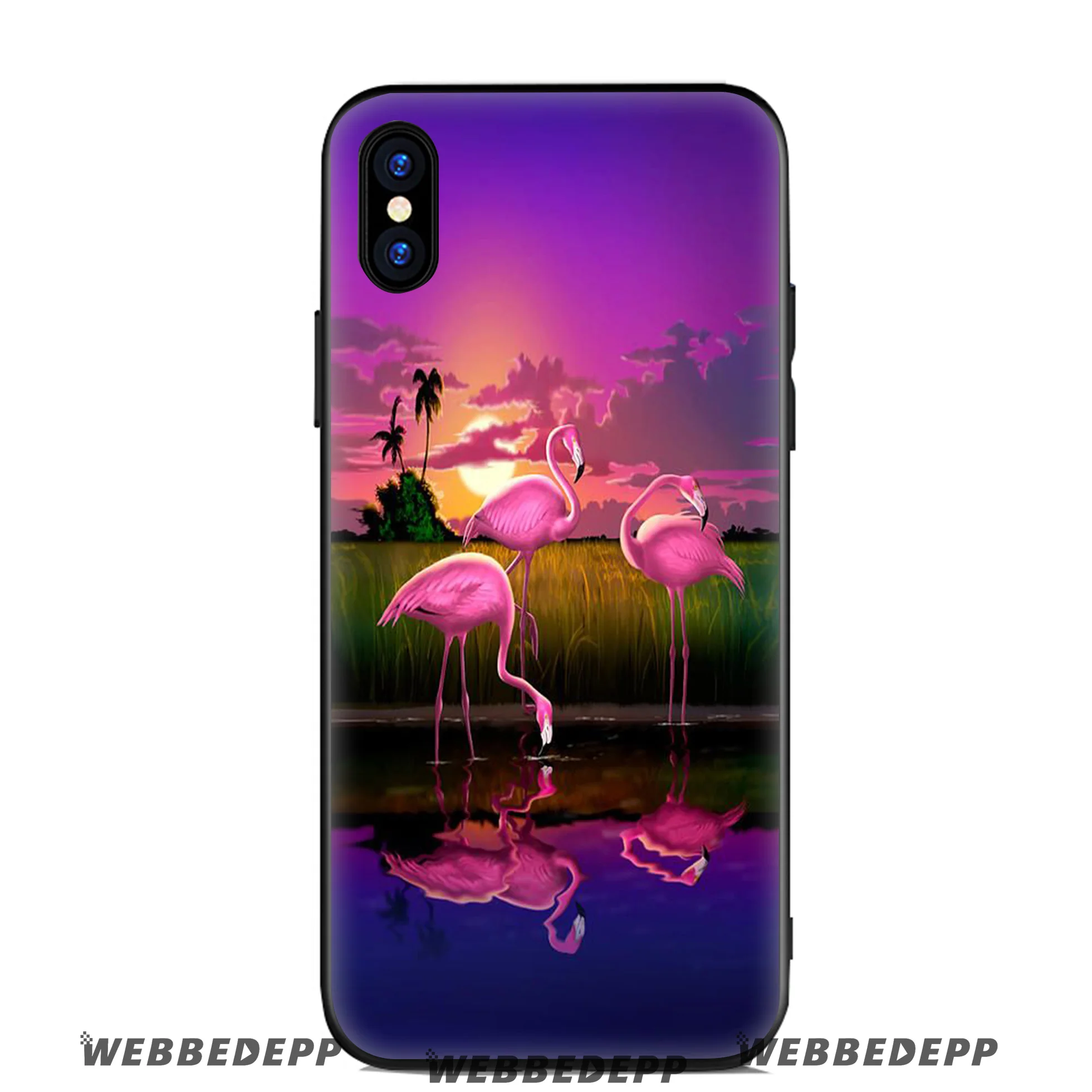 WEBBEDEPP Розовый Красный Фламинго Мягкий силиконовый чехол для Apple iPhone 11 Pro Xr Xs Max X или