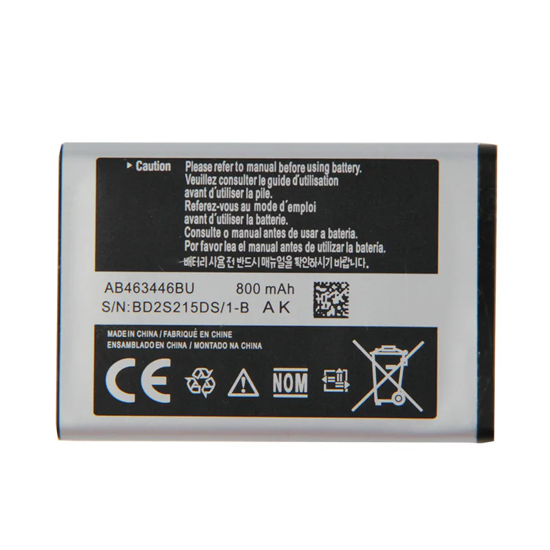 Для Оригинальная батарея Samsung AB463446BU X208 S139 M628 F258 E878 E1200M SGH B108 GH M310 L258 телефон Батарея