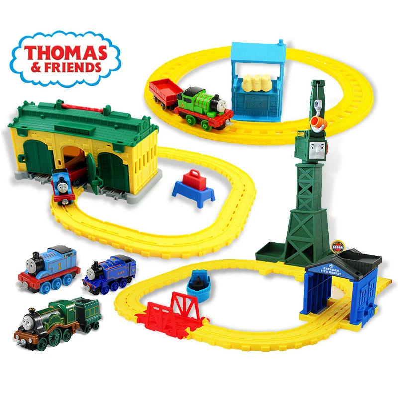 Оригинальный набор поездов Thomas and Friends трек автостоянка литые машинки поезд для