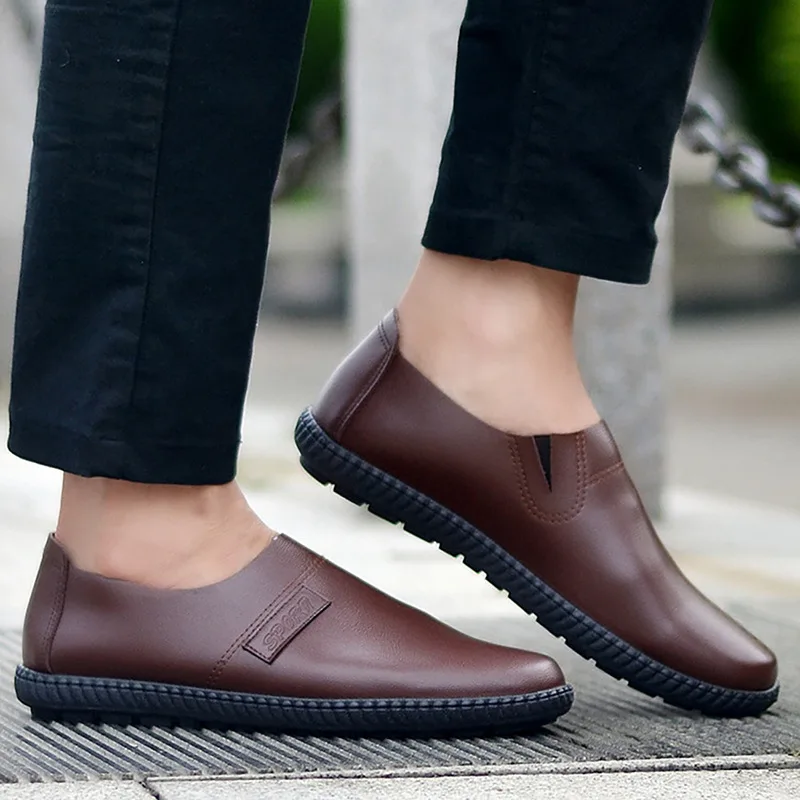 2018 Autumn Men Casual Shoes Loafers Adult Footwear Boat Soft Driving Microfiber Leather Man Mocassin Male Walking Lightweight | Обувь