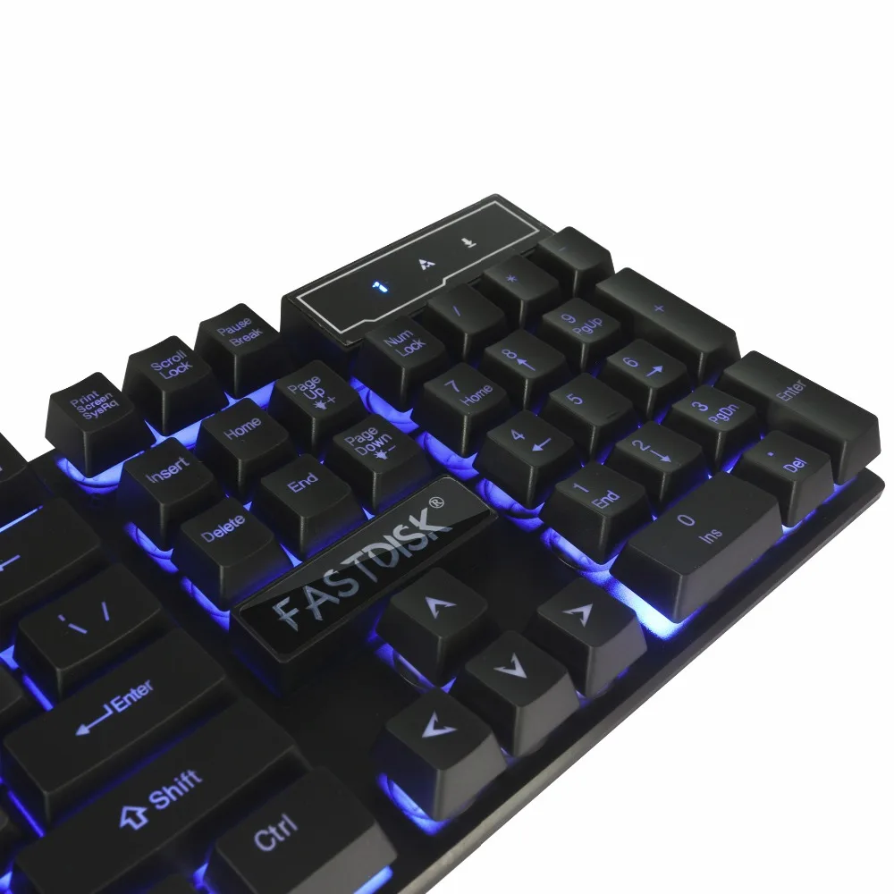 FASTDISK Русский/Английский 3 цвета Подсветка игровая клавиатура Teclado геймер