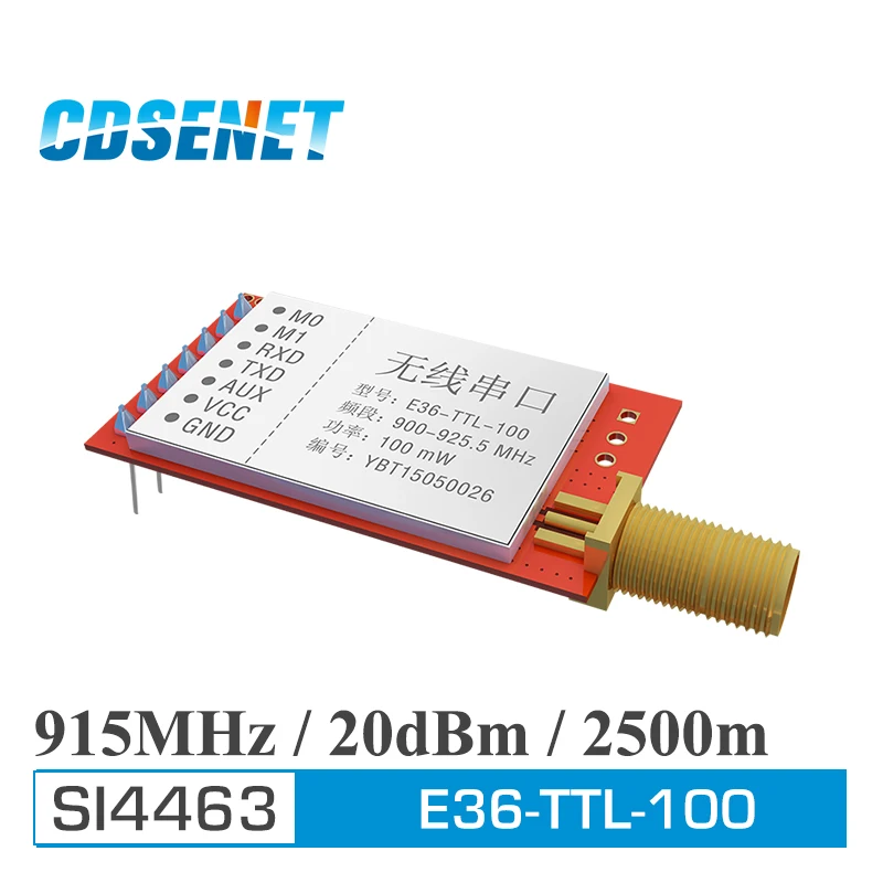 E36 TTL 100 20dBm (100 МВт) SI4463/SI4432 2.2 км 915 МГц рф Модуль Оригинальный CDSENET Беспроводной