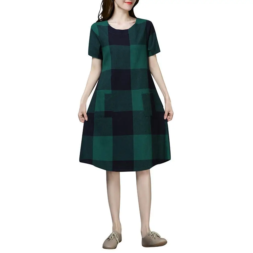 Женское платье средней длины Повседневное с о вырезом коротким рукавом и