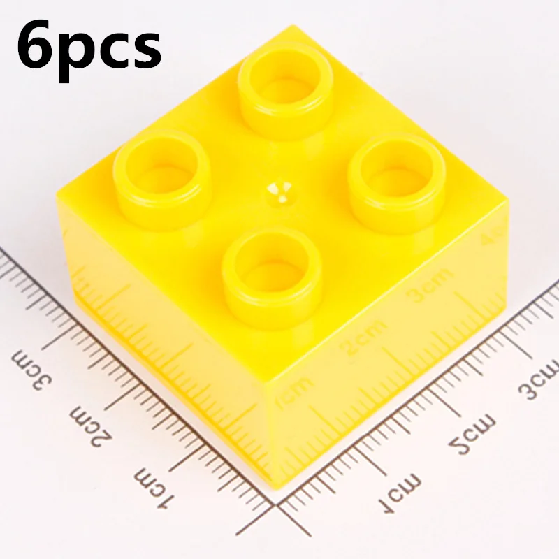Diy-R501-4x6pcs 6 шт./партия 2X2 толстые Кирпичи Diy Большие размеры строительные блоки запас аксессуары совместимы с дублированные игрушки для детей подарок для детей - Цвет: Diy-R501-4x6pcs