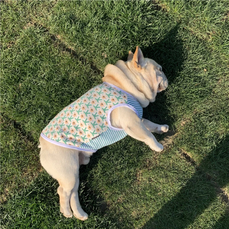 Cotton Dog Vest Pet Summer Clothes T-shirt Pajamas Poodle Bichon Schnauzer Pug French Bulldog Pyjama ropa perro | Дом и сад