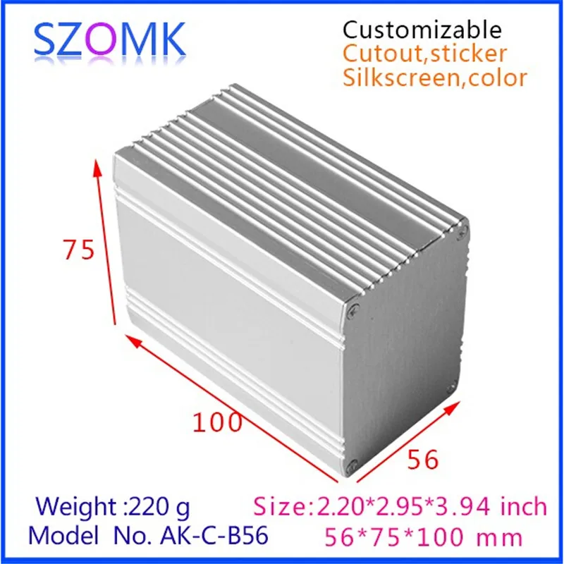 Анодированный алюминиевый экструзионный корпус (1 шт.) 56*75*100 мм szomk pcb GPS Трекер
