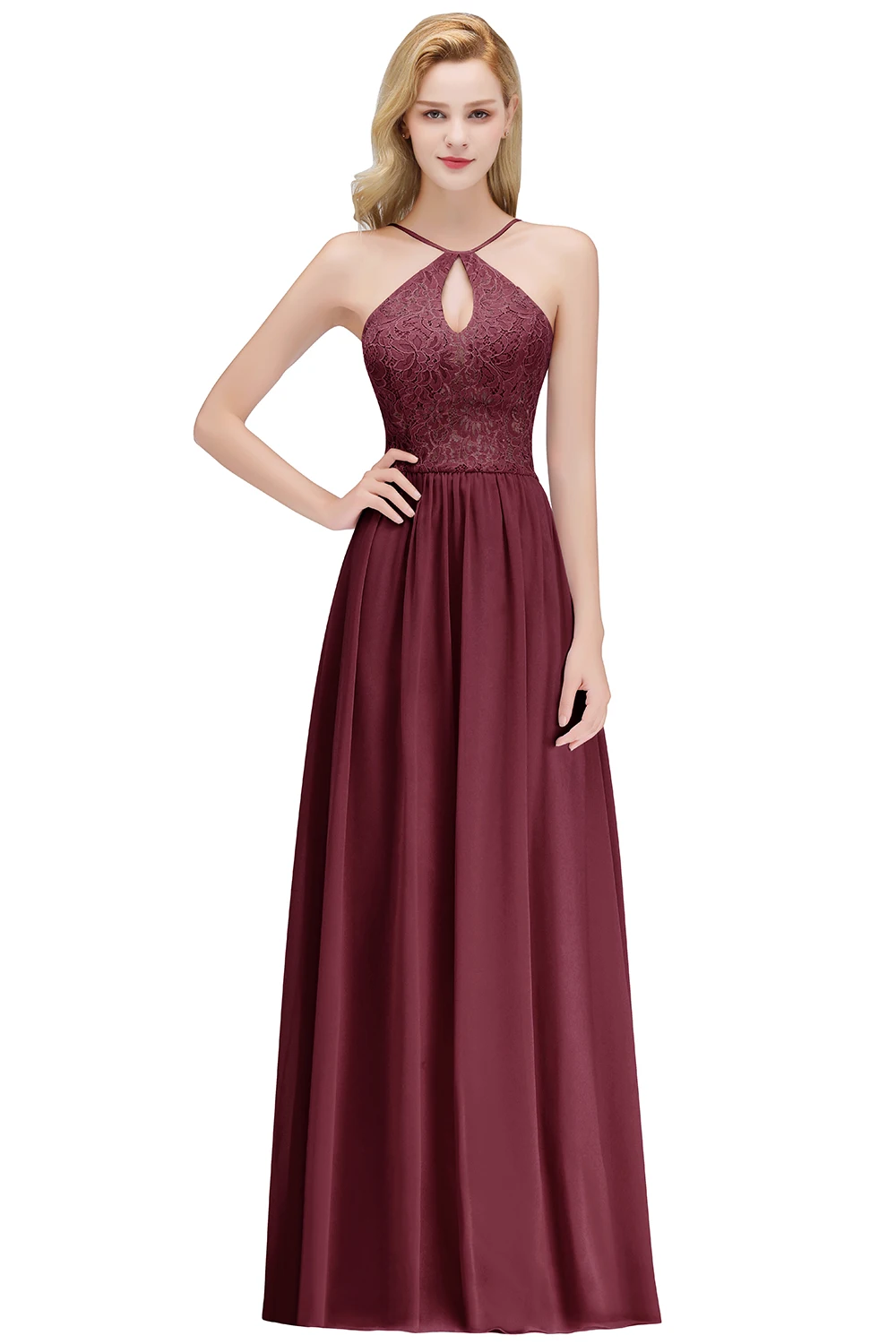 2019 Chiffon Long Bridesmaid Dresses Halter Sleeveless Wedding Guest Party Gown robe demoiselle d'honneur | Свадьбы и торжества