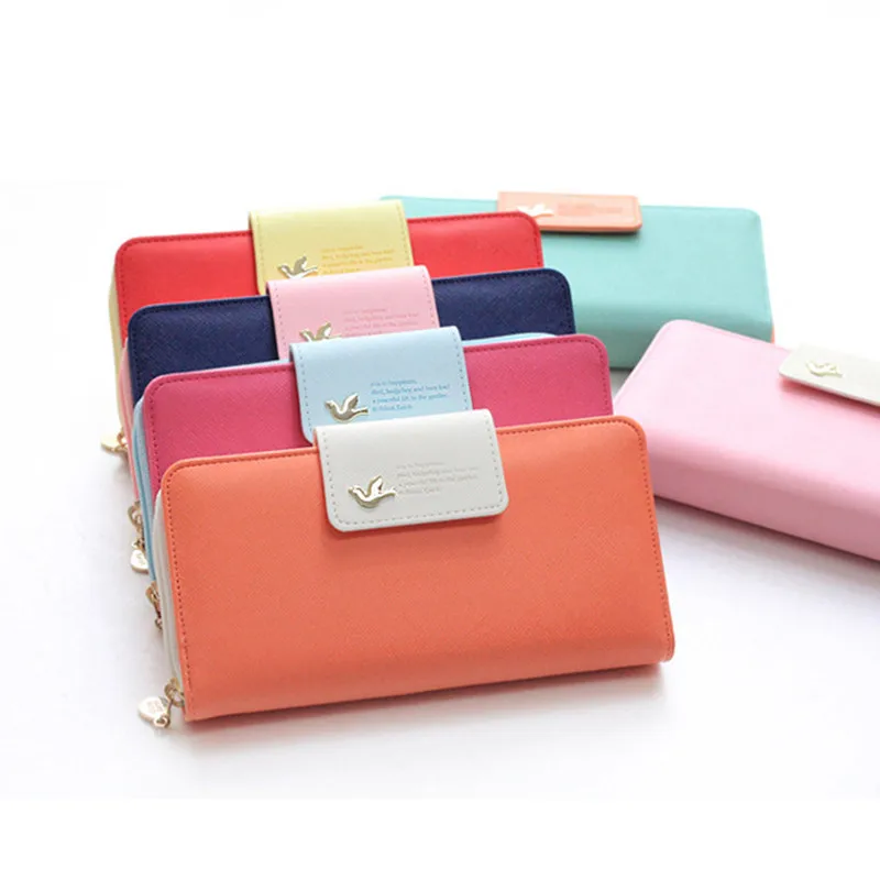 Женский Длинный клатч кошелек с отделением для телефона застежкой большой