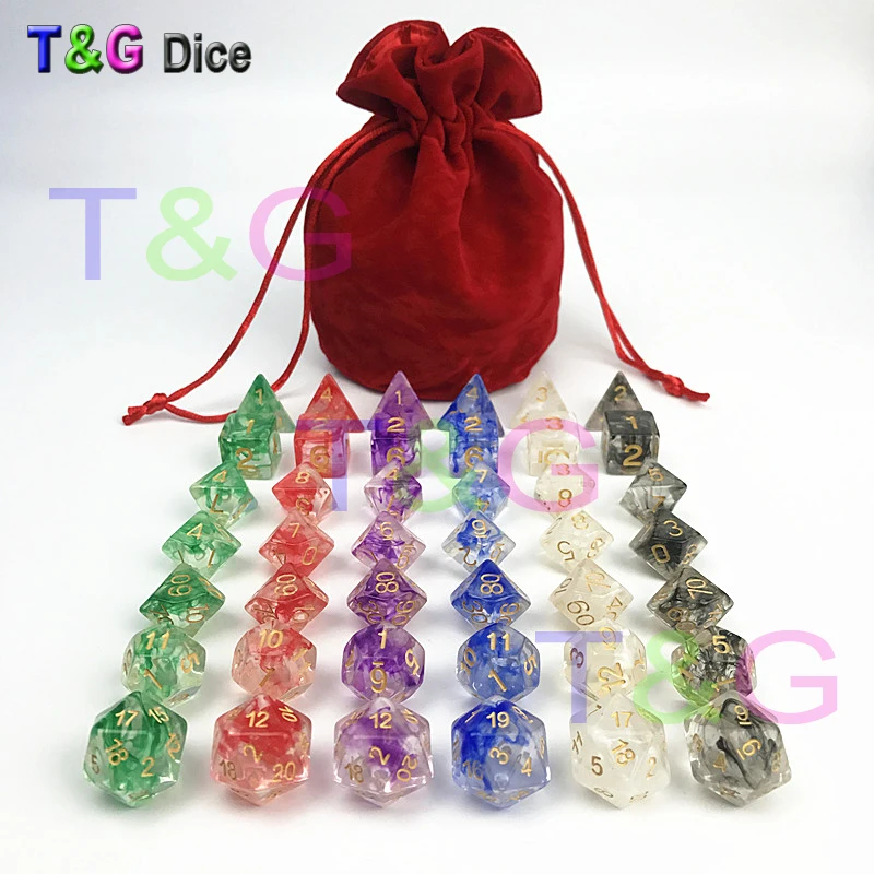 42 шт./пакет новый многогранный Набор для игры DnD plus d4 d6 d8 d10 d12 d20 Подарочная игрушка