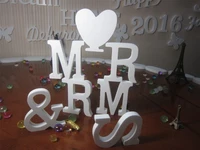 15cm wedding decorative letter wall stickers for home decorative artificial wood letter butterfly crown diamond ring heart shape