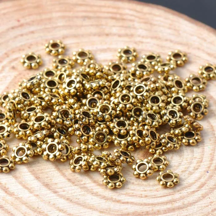 6 мм 200 шт Золото и Серебристый сплав Снежинка разделительные Бусины Подходят