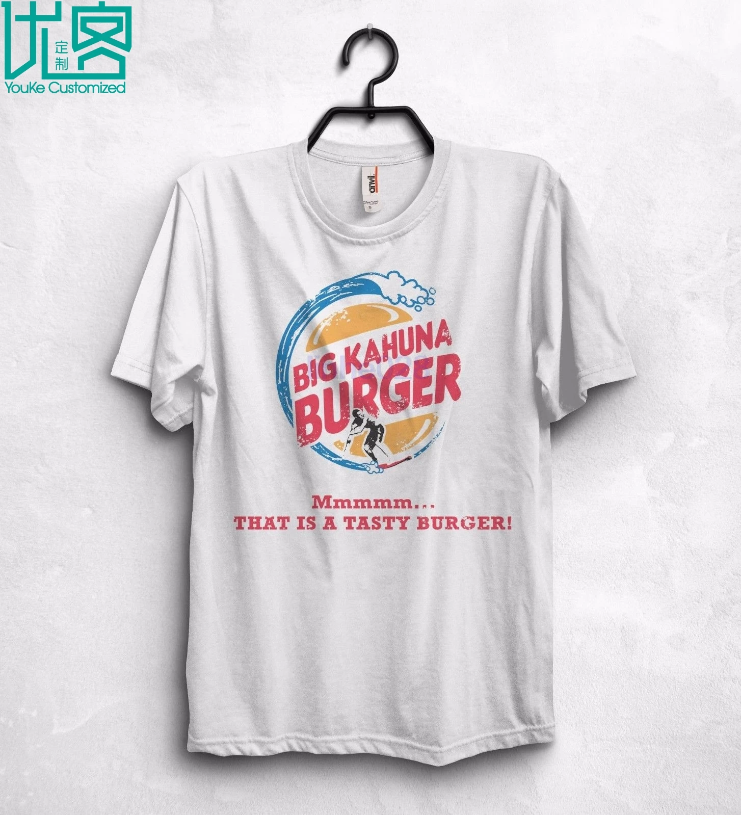 Футболка Big Kahuna Burger хлопковая Премиум качества с короткими рукавами и круглым
